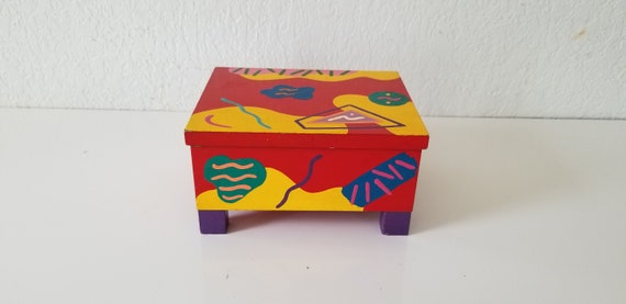 Postmodern Artistic Hand Painted Decorative Box . - image 2