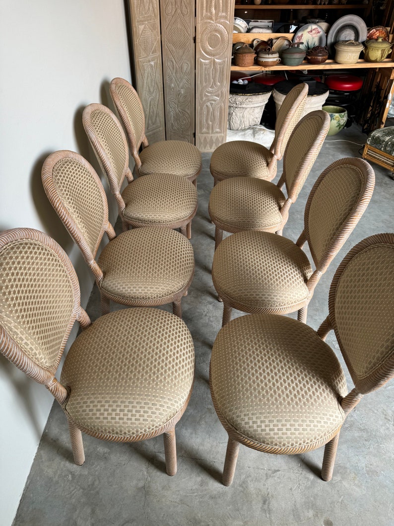 Marcello Mioni Italian Carved Wood Dining Chairs Set Of 8 image 6