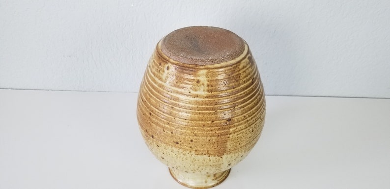 1980s Mid Century Studio Art Pottery Drip Glaze Vase, Signed image 9