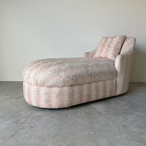 Vintage Hollywood Regency Style Upholstered Chaise Lounge image 1