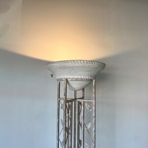 1980's Postmodern Style Sculptural Metal and Plaster Torchiere Floor Lamp image 4