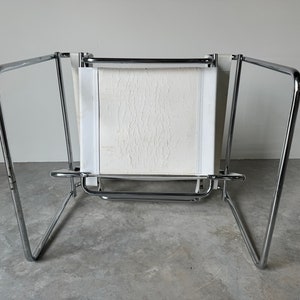 Vintage Marcel Breuer Wassily Style Chrome White Leather Sling Lounge Chair image 8