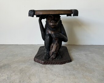 Maitland Smith Bronze Monkey Stool /Side Table