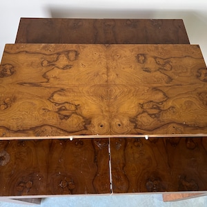 Mid-Century Modern Milo Baughman Parsons Style Burl Wood Dining Table image 2