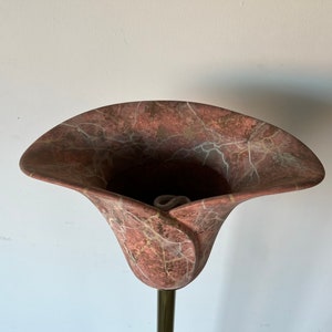 Vintage Sculptural Brass and Ceramic Shade Floor Lamp image 6