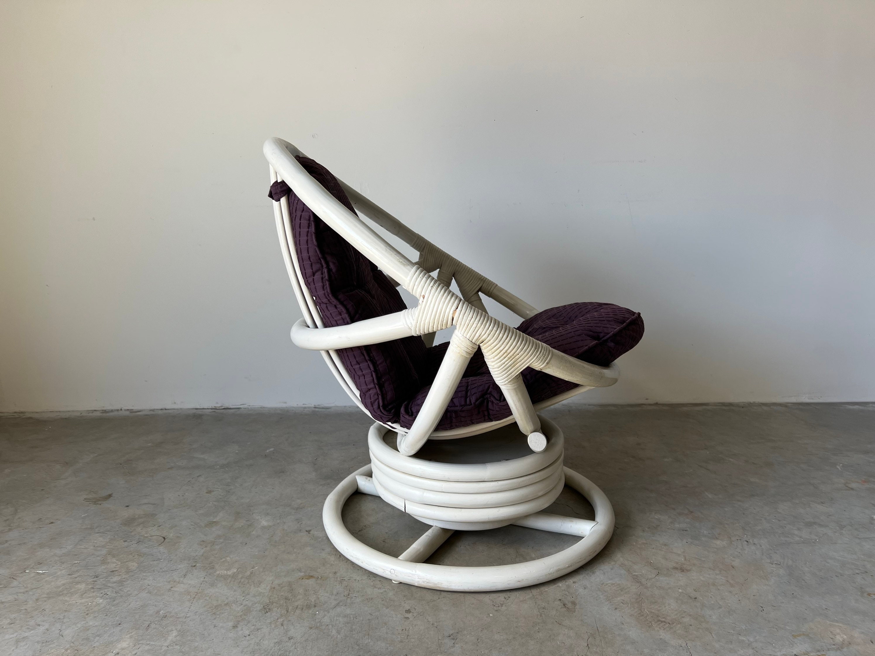 Vintage rattan on sale swivel rocker chair