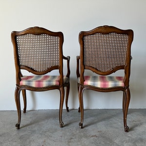 Louis XV Style French Country Arm Accent Dining Chairs A Pair image 4