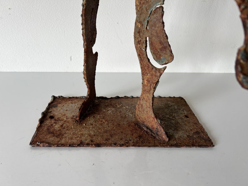 Vintage Hand Wrought Iron Brutalist Matador Sculpture image 5