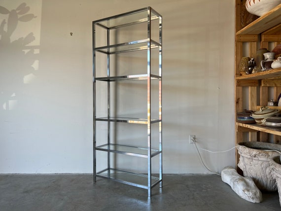 Mid Century Milo Baughman Style Chrome Etagere Etsy UK