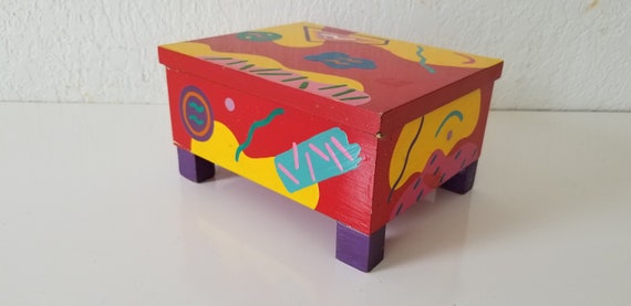 Postmodern Artistic Hand Painted Decorative Box . - image 8