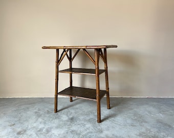 19th Century English Three Tier Bamboo Accent Table