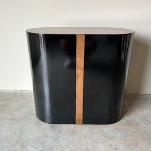 1980s Postmodern Black Laminate and Copper Dining / Console Table Base image 5