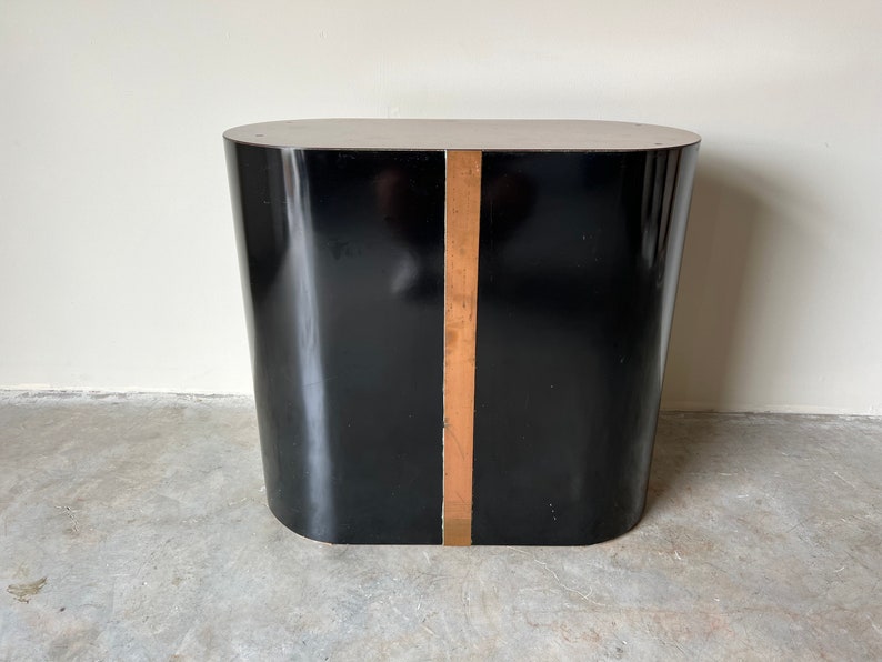 1980s Postmodern Black Laminate and Copper Dining / Console Table Base image 5