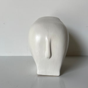 80's Modernist Azgla White Ceramic Minimalist Elephant Sculpture image 4