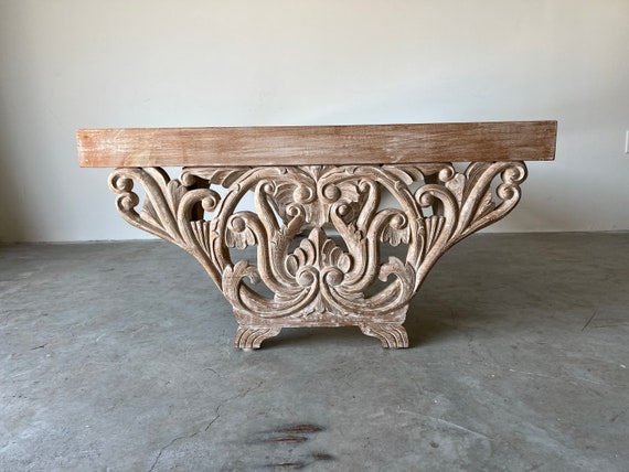 Carved wood 2024 table top