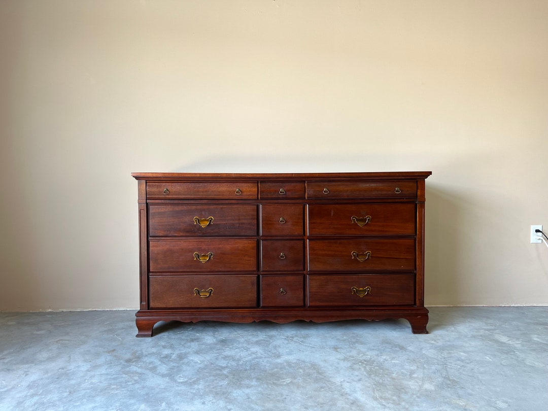 Vintage 12 Drawers Solid Mahogany Dresser by Hungerford Memphis Etsy