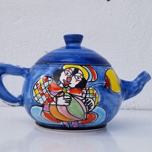 Italian Hand-Painted Ceramic Glaze Decorative Vase . image 2