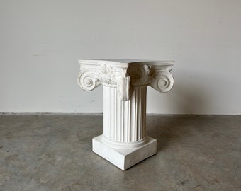 Vintage Neoclassical - Style Column Plaster Pedestal / Side Table Base