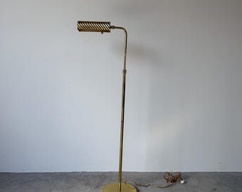 1970’s Mid-Century Modern Solid Brass Pharmacy Reading Floor Lamp