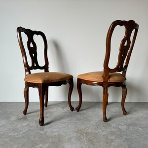 Vintage French Country Style Ribbon Back Dining Chairs A Pair image 9