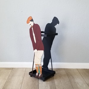 1990s Curtis Jere Style Golfer Man Design Handmade Umbrella Stand image 1