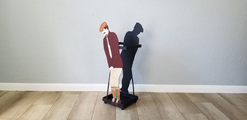 1990s Curtis Jere Style Golfer Man Design Handmade Umbrella Stand image 1