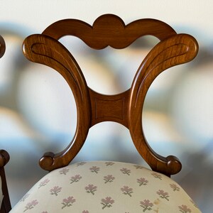 70's Hollywood Regency Biedermeier style Walnut Dining Chairs Set Of 6 image 7