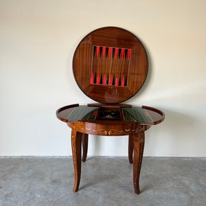 Vintage Italian Marquetry Multi Game Table