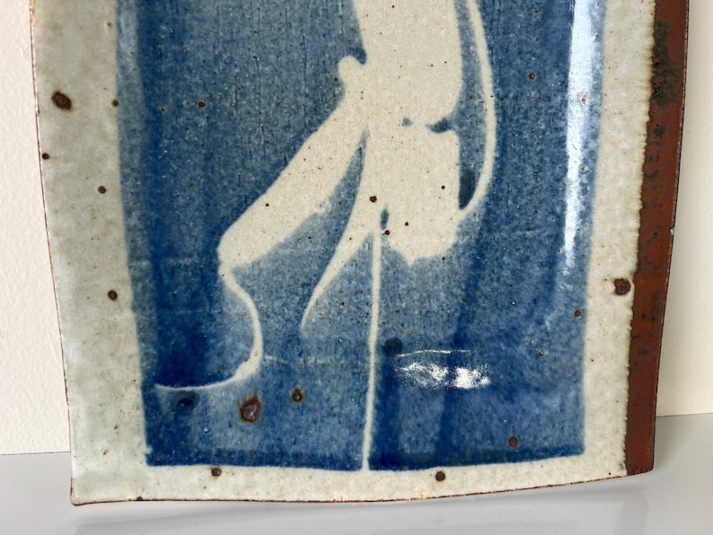 70's Vintage Art Pottery Decorative Plate, Signed image 3