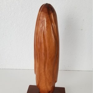 Italian Vintage Hand Carved Wood Abstract Sculpture . image 6