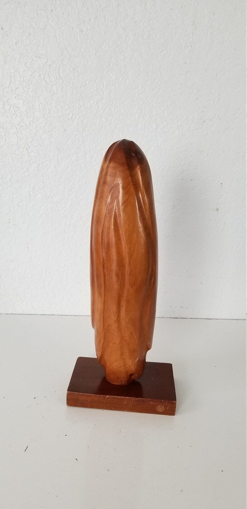 Italian Vintage Hand Carved Wood Abstract Sculpture . image 6