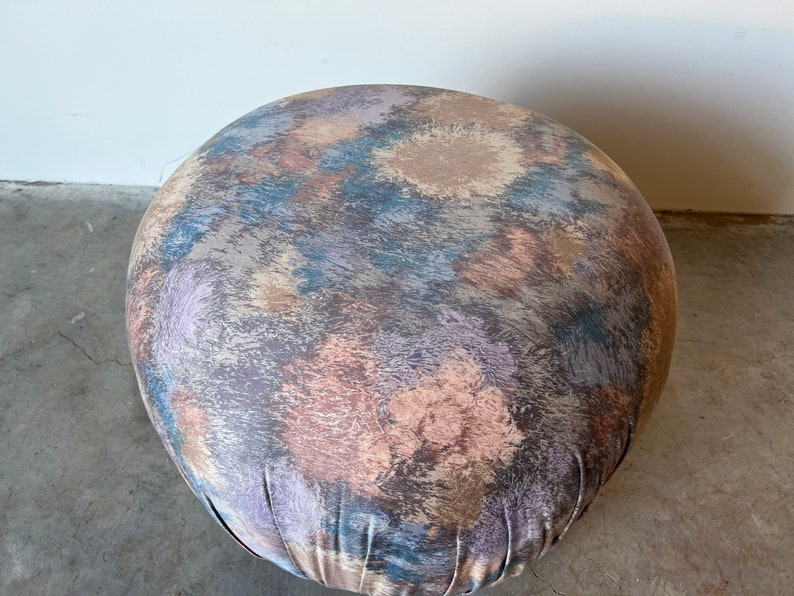 Oversize Karl Springer Style Round Poufs Soufflé Ottoman image 4