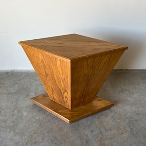 Postmodern Geometric Wood Pedestal / Dining Table Base