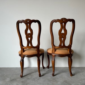 Vintage French Country Style Ribbon Back Dining Chairs A Pair image 8