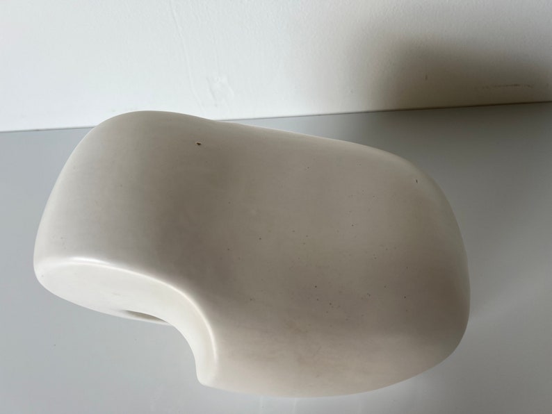 80's Modernist Azgla White Ceramic Minimalist Elephant Sculpture image 7