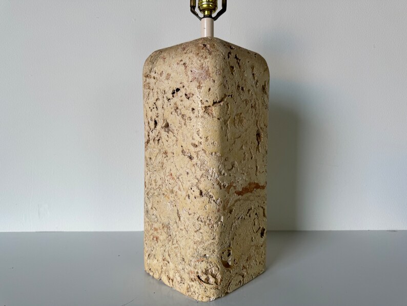 Vintage Samuel Marx Style Coral Stone Table Lamp image 3