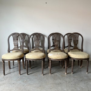 19th Century Antique French Louis XVI Balloon Backs Dining Chairs Set of 8 image 1