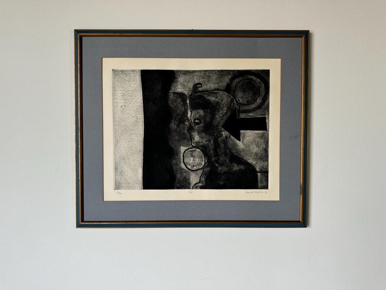 Jennifer Dickson, South African 1936 KISS Figurative Etching, Signed Etsy