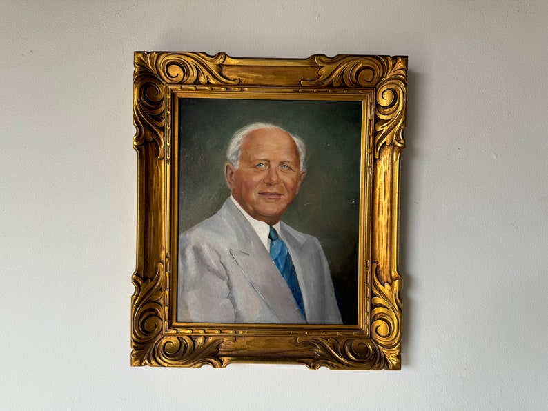 60's Ligles Original Oil Portrait Painting of an Older Man image 1