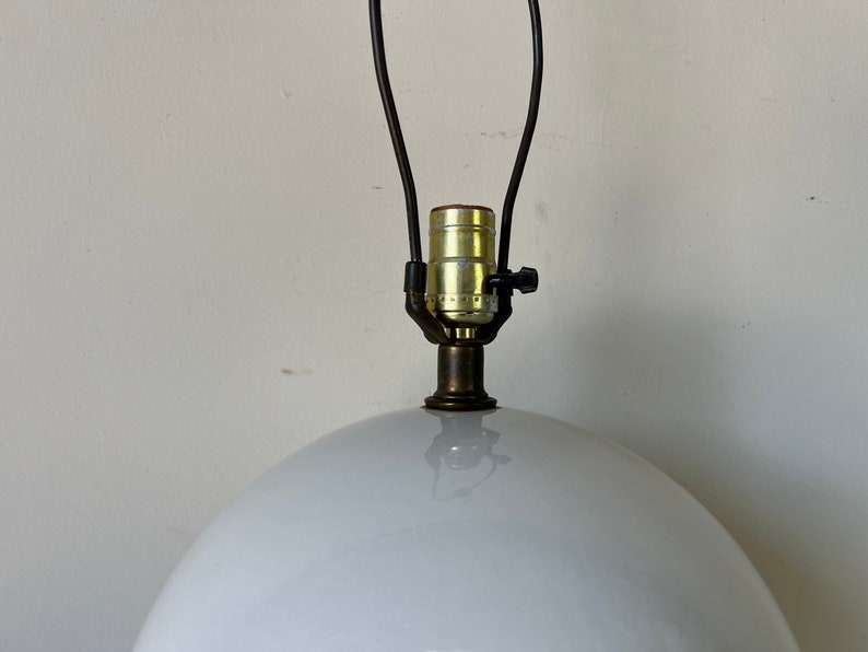 80's Postmodern Sphere Ball Shape Ceramic Table Lamp on Lucite Base image 6