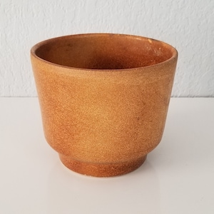 1970s Mid-Century Brown Glazed Art Pottery Planter Pot