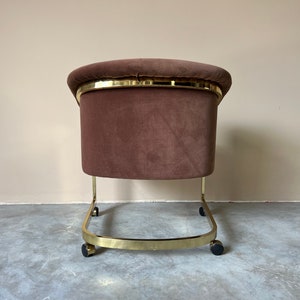 Milo Baughman for Design Institute of America Brass Desk / Club Chair With Casters image 6