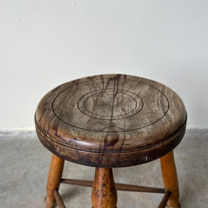 Vintage French Country Style Three Legged Stool image 7