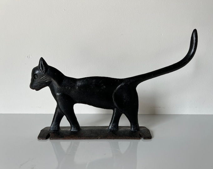 Antique Cast Iron Black Cat Folk Art Boot Scraper Sculpture Etsy