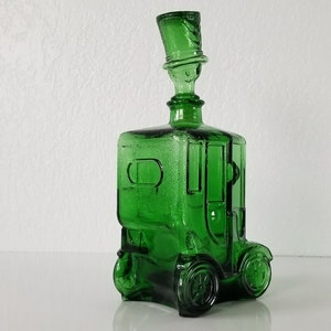 1960's Italian Emerald Green Glass Car Decanter . image 1