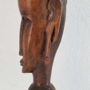 Vintage Hand Carved Wood African Tribal Female Bust Sculpture. image 3
