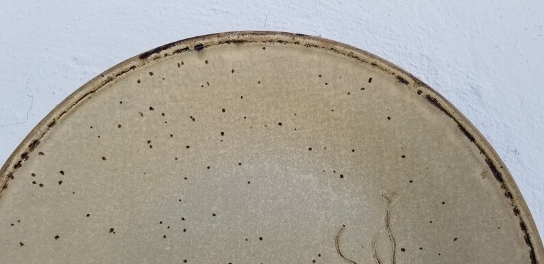 Vintage Abstract Landscape Pottery Wall Art Plate .