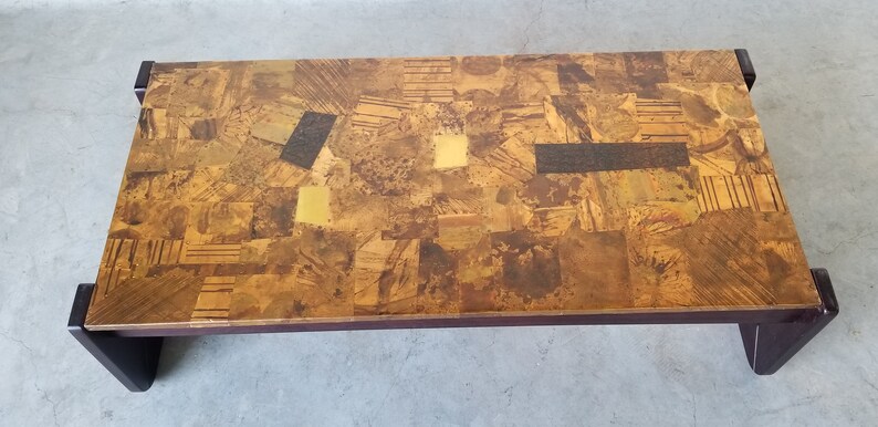 Percival Lafer Rosewood and Patchwork Copper Rectangular Coffee Table image 7