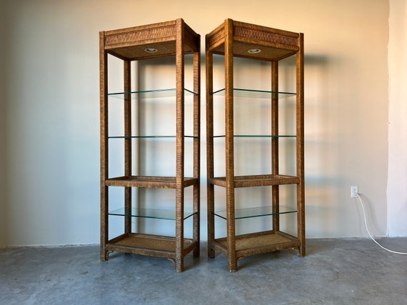 1970s Vintage Henry Link Lighted Etagere a Pair Etsy