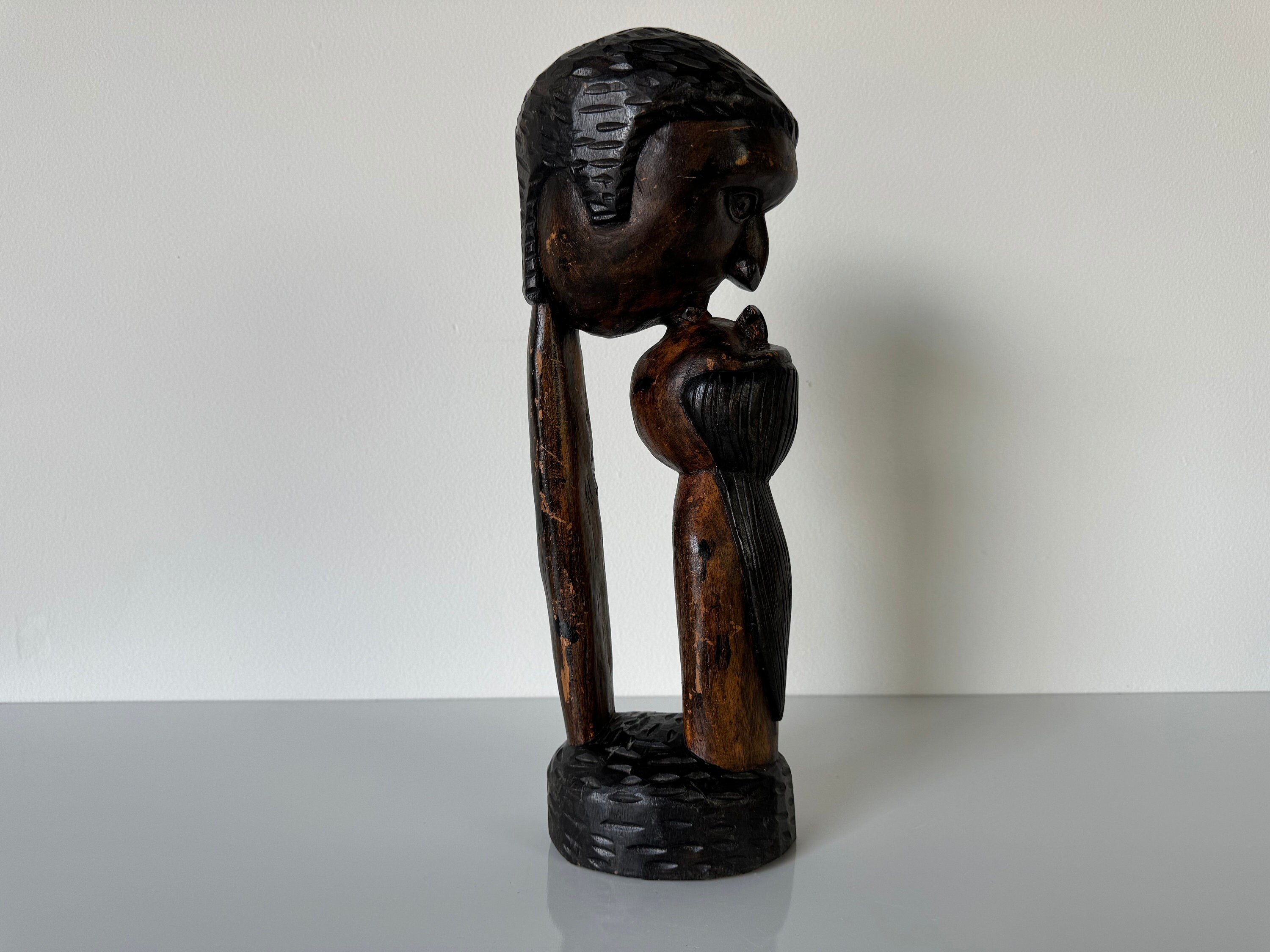 海外ブランド  Vintage Primitive Art Wood Carved Hand Style - African 工芸品